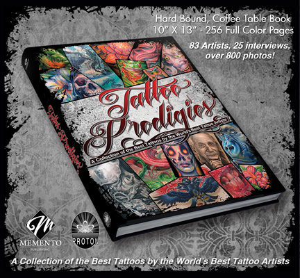 Tattoo Prodigies is a high quality hard bound coffee table book that is 10